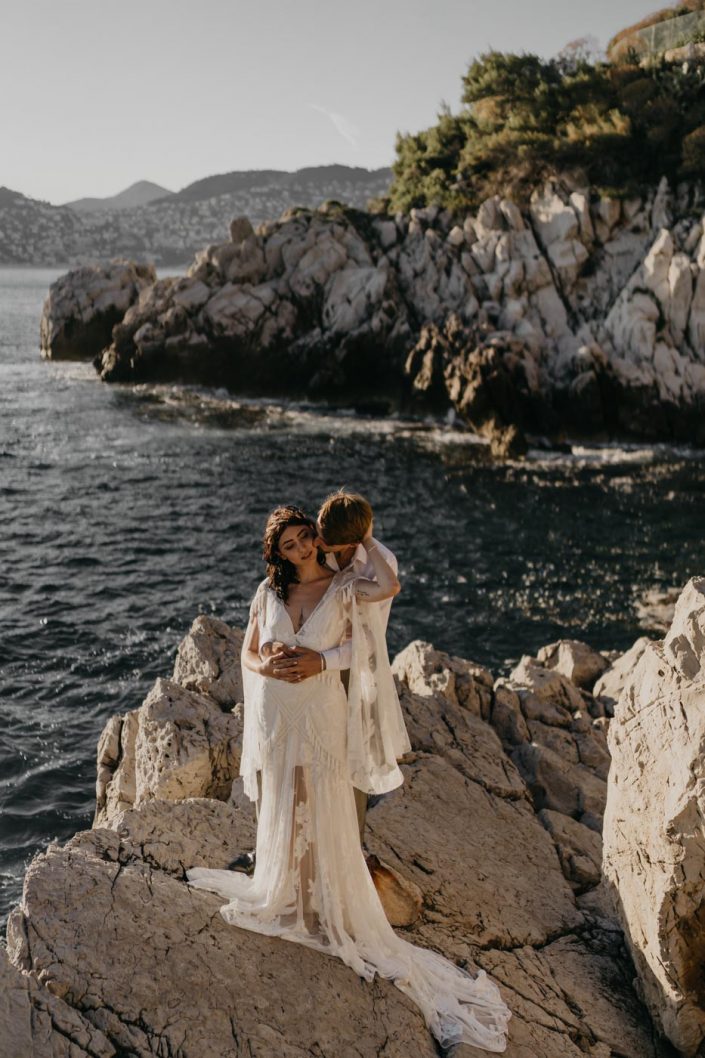 Séance de Couple sur la Côte d'Azur - Saint Jean Cap Ferrat - Martine Toledano, robe Rue de Seine