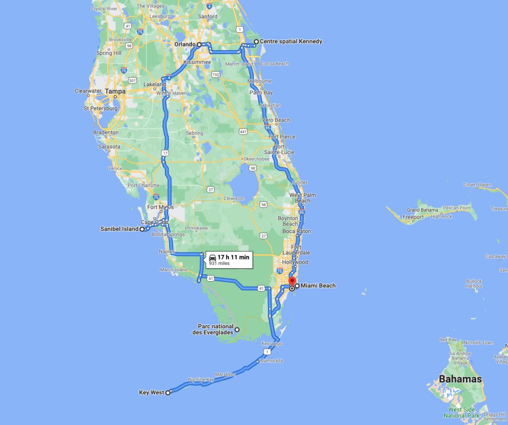 Road-trip en Floride - Itinéraire possible